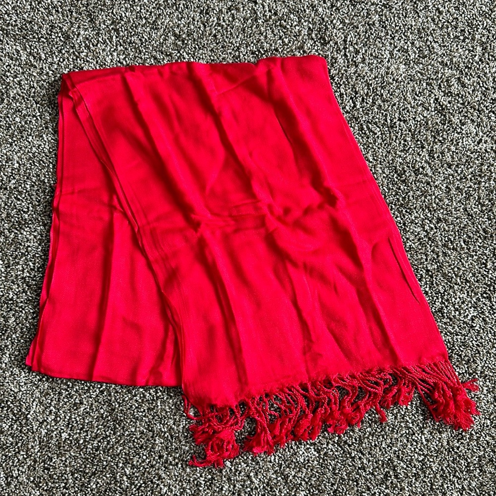Red Fringe Scarf
